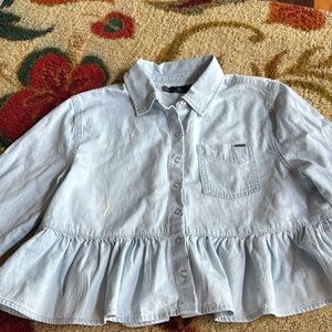 Super cute Volcome jean button up shirt.